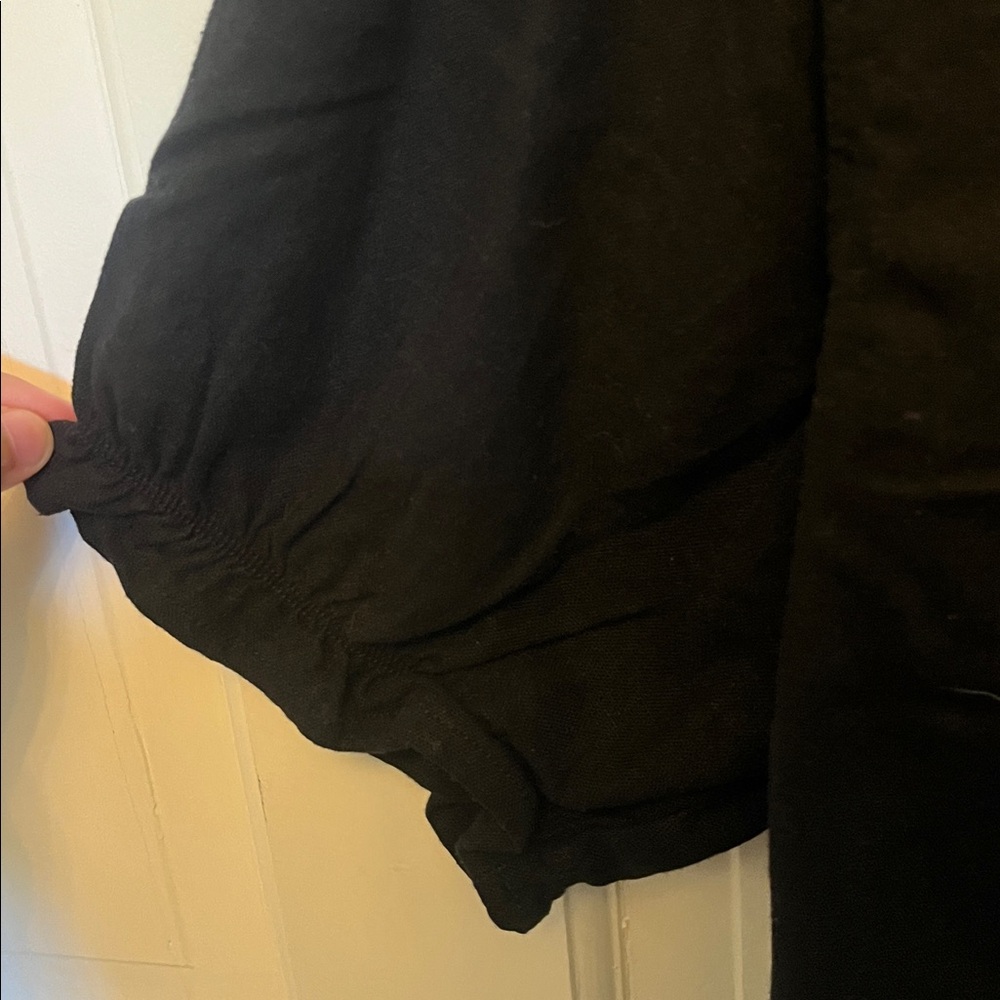 Black V-Neck Blouse - Picture 2 of 5